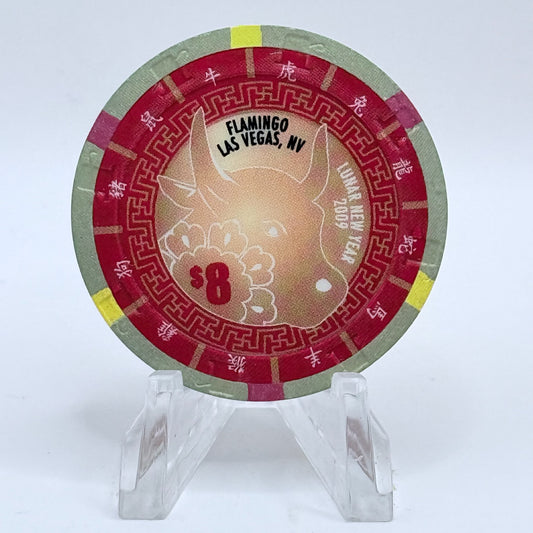 Flamingo Hotel & Casino Las Vegas Nevada 2009 'Year Of The Ox' LE $8 Casino Chip E7898