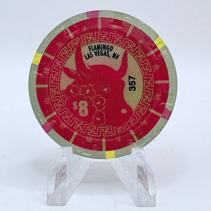 Flamingo Hotel & Casino Las Vegas Nevada 2009 'Year Of The Ox' LE $8 Casino Chip E7898