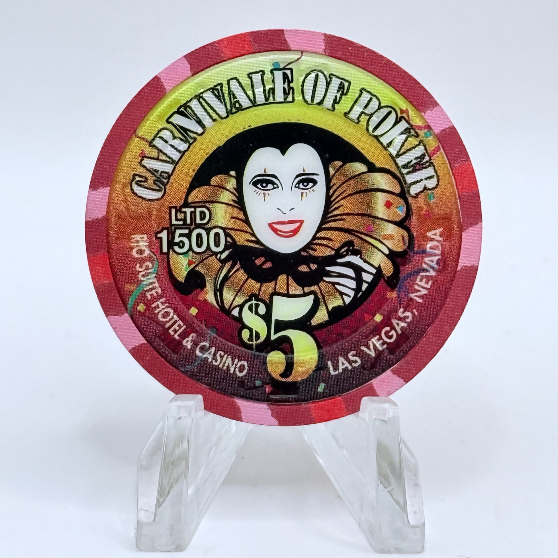 Rio Las Vegas Nevada 1998 'Carnivale Of Poker' LE $5 Casino Chip V1404