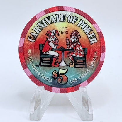 Rio Las Vegas Nevada 1998 'Carnivale Of Poker' LE $5 Casino Chip V1403