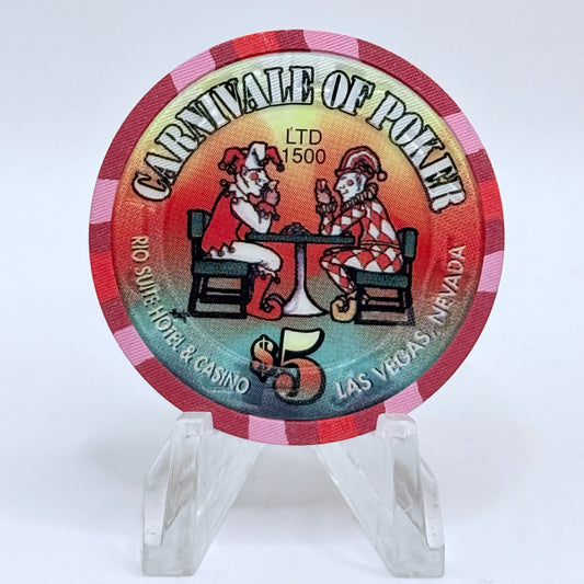 Rio Las Vegas Nevada 1998 'Carnivale Of Poker' LE $5 Casino Chip V1403