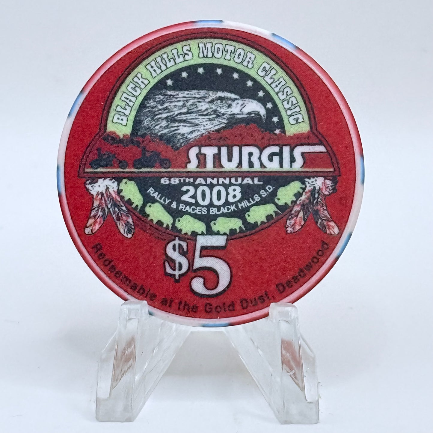 Gold Dust Casino & Hotel Deadwood South Dakota 2008 LE $5 Casino Chip D3702