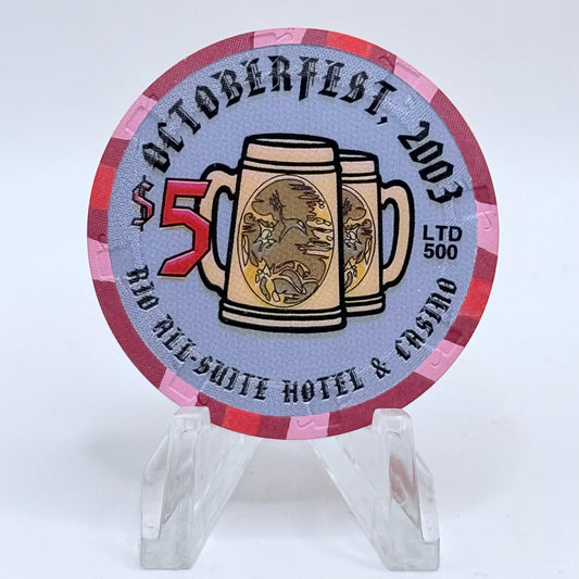 Rio Las Vegas Nevada 2003 'Octoberfest' LE $5 Casino Chip E2296