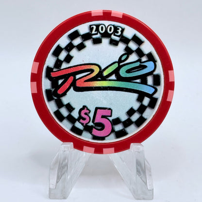 Rio Las Vegas Nevada 2003 'Race Car' LE $5 Casino Chip E2279