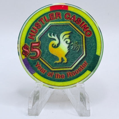 Hustler Casino Gardena California 'Year Of The Rooster' LE $5 Casino Chip