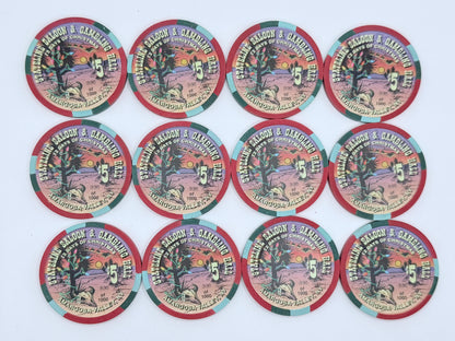 Stateline Saloon Amargosa Valley Nevada 1996 '12 Days of Christmas' Series 1 LE $5 Casino Chip - Lot of 12 chips #336