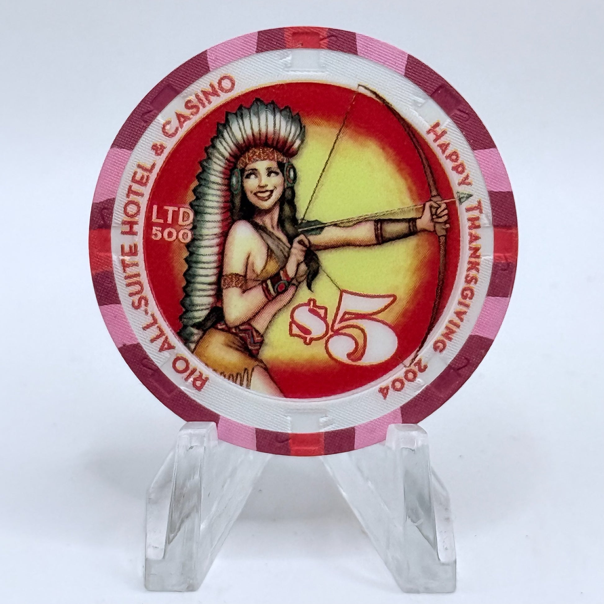 Rio Las Vegas Nevada 2004 'Thanksgiving' LE $5 Casino Chip E4251