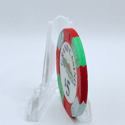 Grand Casino Coushatta Kinder Louisiana $5 Casino Chip