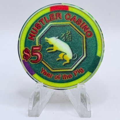 Hustler Casino Gardena California 'Year Of The Pig' LE $5 Casino Chip