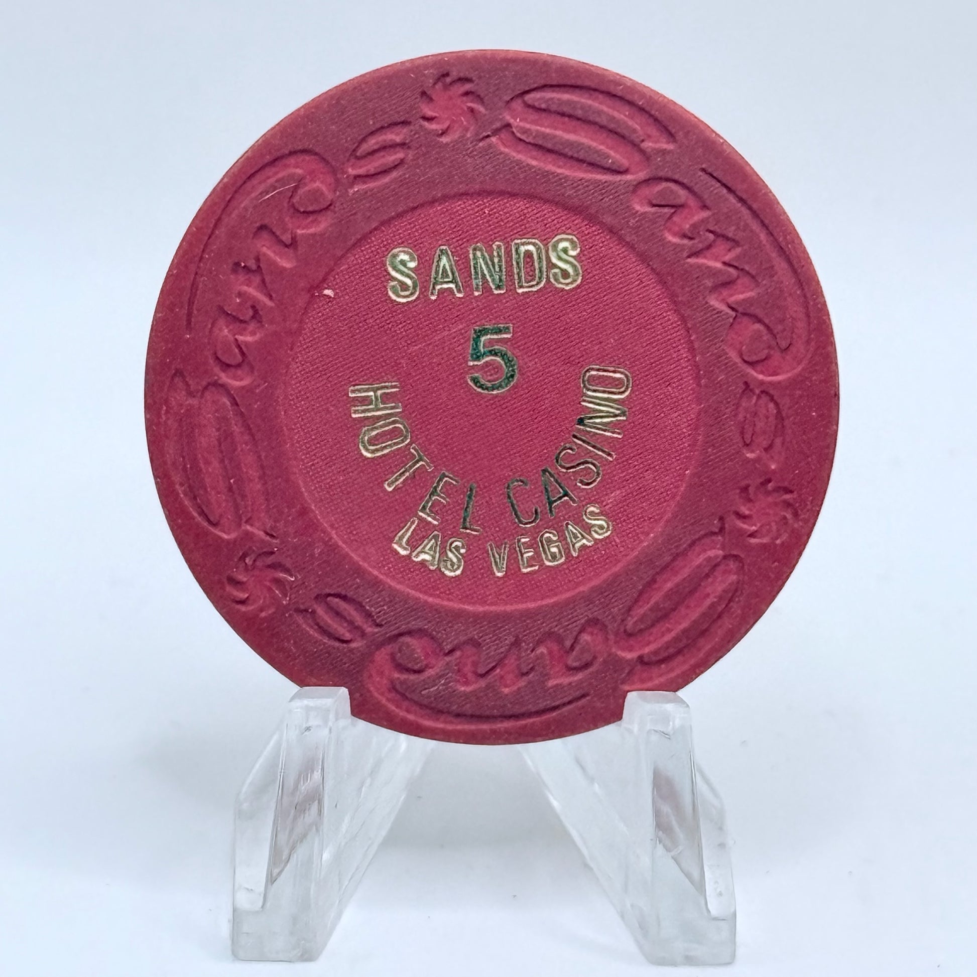 Sands Las Vegas Nevada 1980s Series 10 $5 NCV Casino Chip N9048