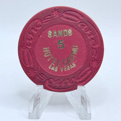 Sands Las Vegas Nevada 1980s Series 10 $5 NCV Casino Chip N9048