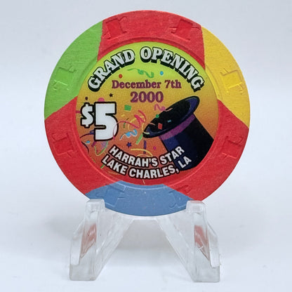 Harrah's Star Lake Charles Louisiana 2000 'Grand Opening' LE $5 Casino Chip