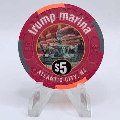 Trump Marina Huron Avenue Brigantine Blvd 'The Fountain Bar' LE $5 Casino Chip