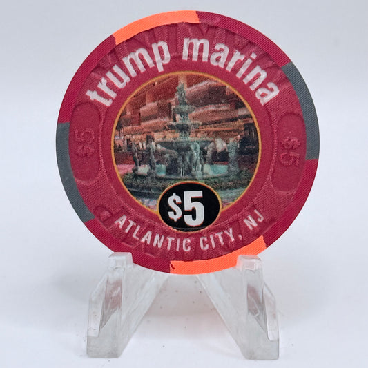 Trump Marina Huron Avenue Brigantine Blvd 'The Fountain Bar' LE $5 Casino Chip