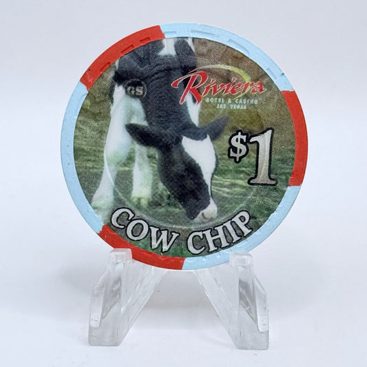 Riviera Las Vegas Nevada 2001 'Rodeo Days Cow Chip' LE $1 Casino Chip V9635