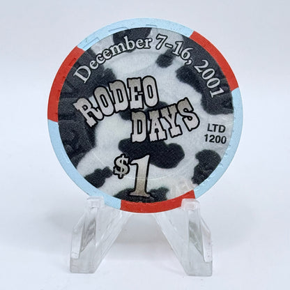 Riviera Las Vegas Nevada 2001 'Rodeo Days Cow Chip' LE $1 Casino Chip V9635