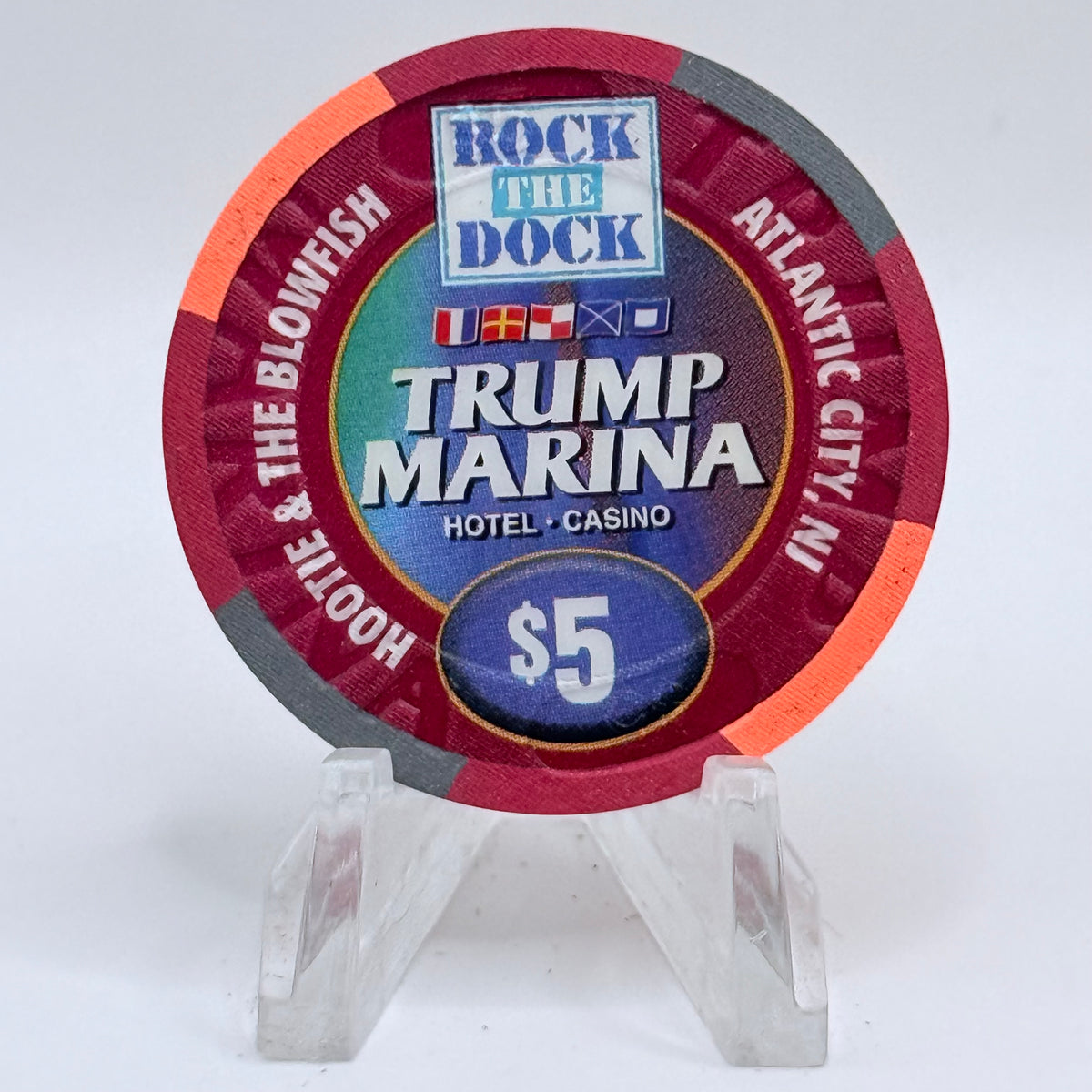 Trump Marina Huron Avenue Brigantine Blvd 'Hootie & The Blowfish' LE $5 Casino Chip
