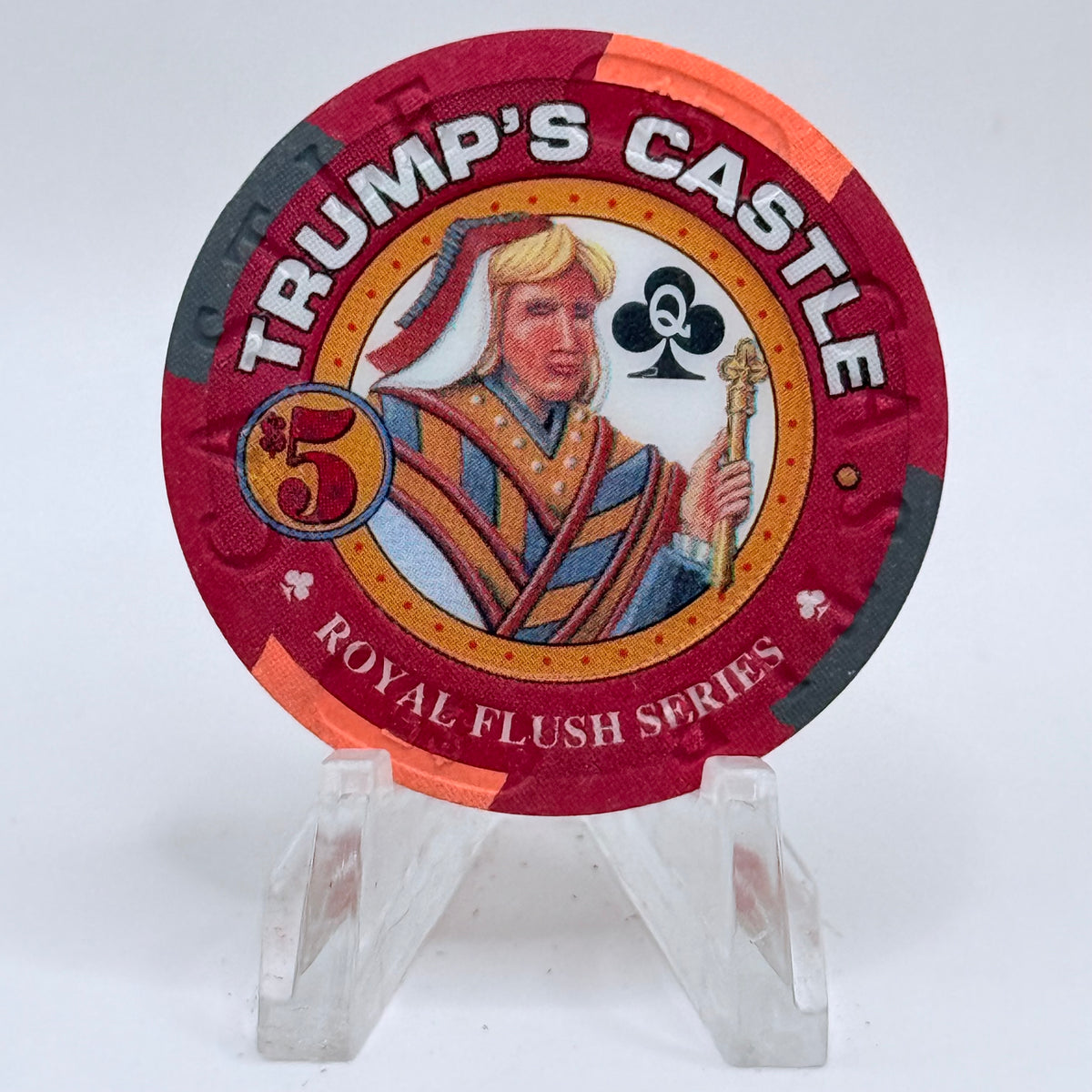 Trump's Castle Atlantic City New Jersey 1996 'Royal Flush Series' Series 5 LE $5 Casino Chip