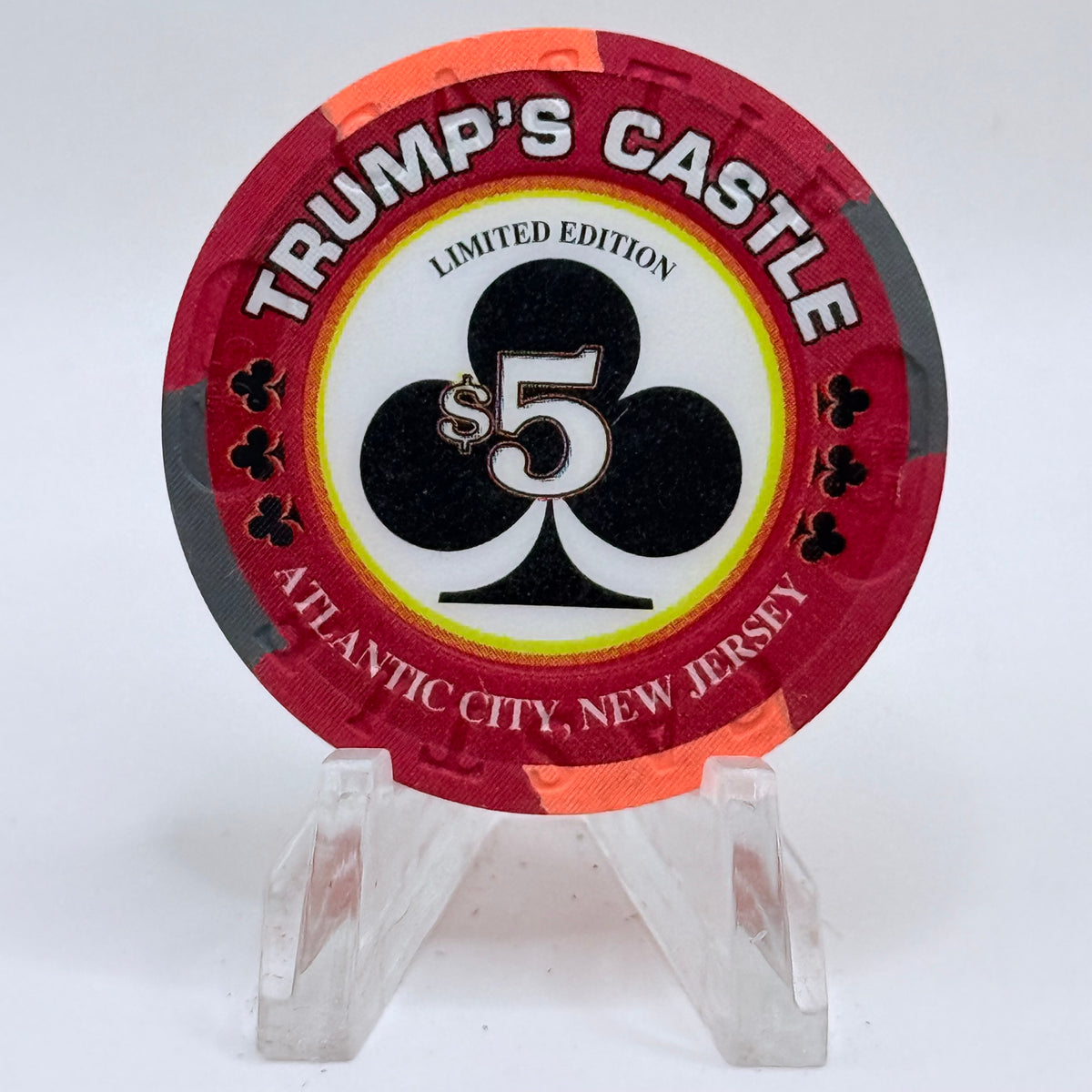 Trump's Castle Atlantic City New Jersey 1996 'Royal Flush Series' Series 5 LE $5 Casino Chip