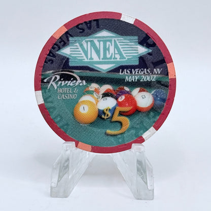 Riviera Las Vegas Nevada 2002 'VNEA Pool Tournament' LE $5 Casino Chip V9654