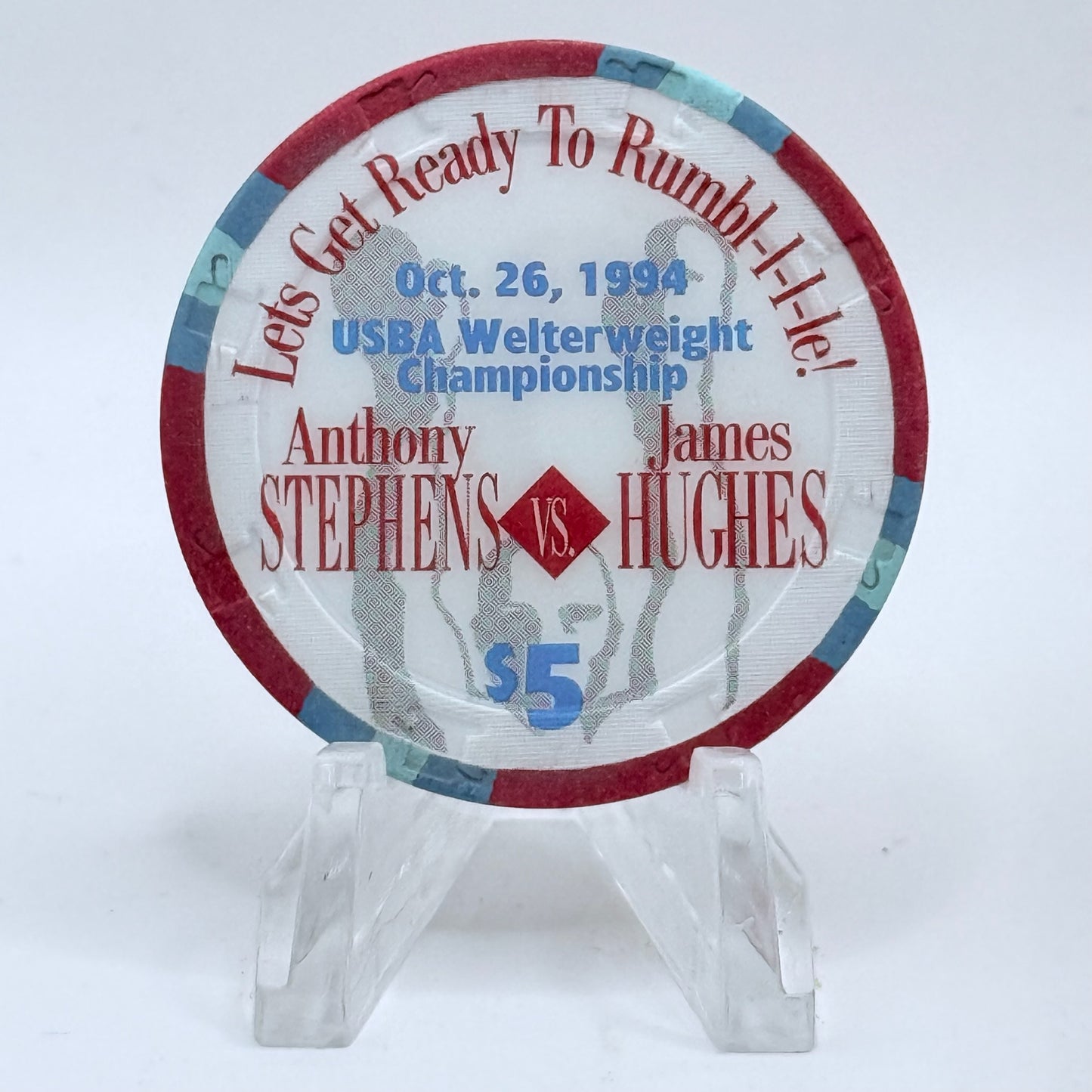 Isle of Capri - Bossier City Bossier City Louisiana 1994 'Stephens Vs Hughes Boxing Match' LE $5 Casino Chip