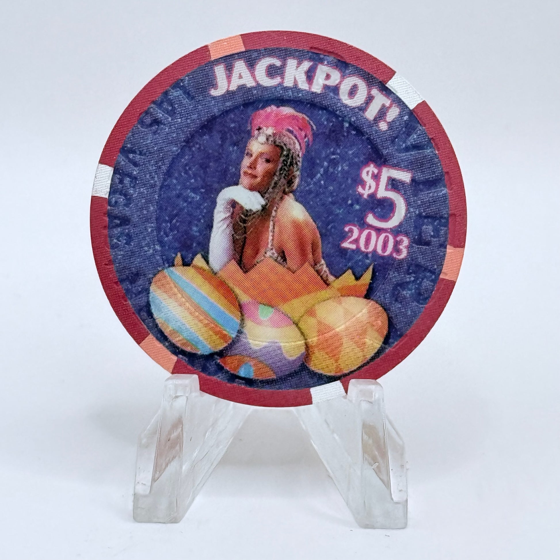 Riviera Las Vegas Nevada 2003 'Happy Easter' LE $5 Casino Chip E2384
