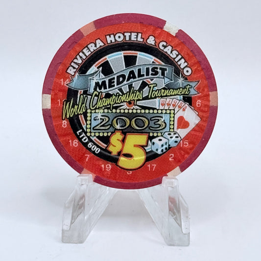 Riviera Las Vegas Nevada 2003 'Medalist Tournament' LE $5 Casino Chip E2389