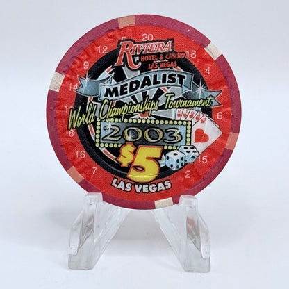 Riviera Las Vegas Nevada 2003 'Medalist Tournament' LE $5 Casino Chip E2389