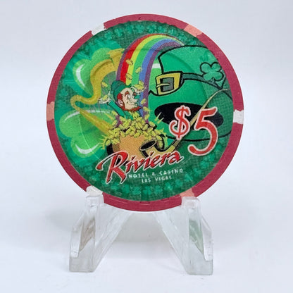 Riviera Las Vegas Nevada 2003 'St. Patrick's Day' LE $5 Casino Chip E2394