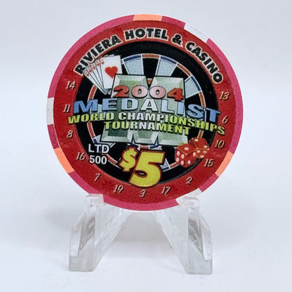 Riviera Las Vegas Nevada 2004 'Medalist Tournament' LE $5 Casino Chip E3596