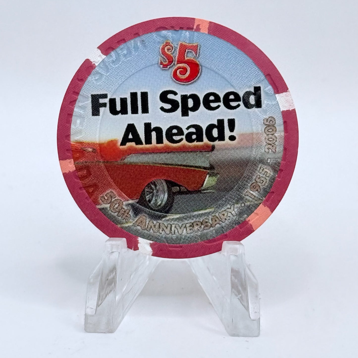 Riviera Las Vegas Nevada 2005 'Nifty At Fifty 50th Anniversary' LE $5 Casino Chip E4558