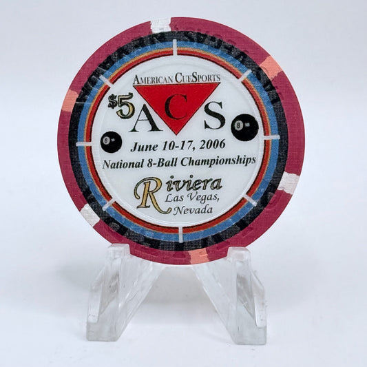 Riviera Las Vegas Nevada 2006 'Acs 8-ball Championship' LE $5 Casino Chip E6272