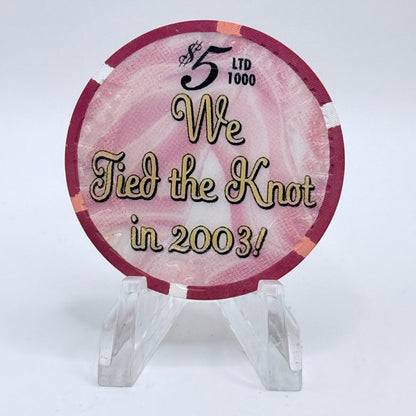 Riviera Las Vegas Nevada 2003 'We Tied The Knot' LE $5 Casino Chip E2399
