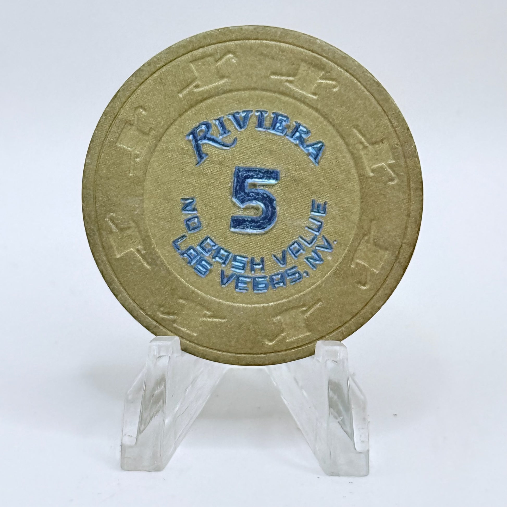Riviera Las Vegas Nevada 1980s $5 NCV Casino Chip N6250
