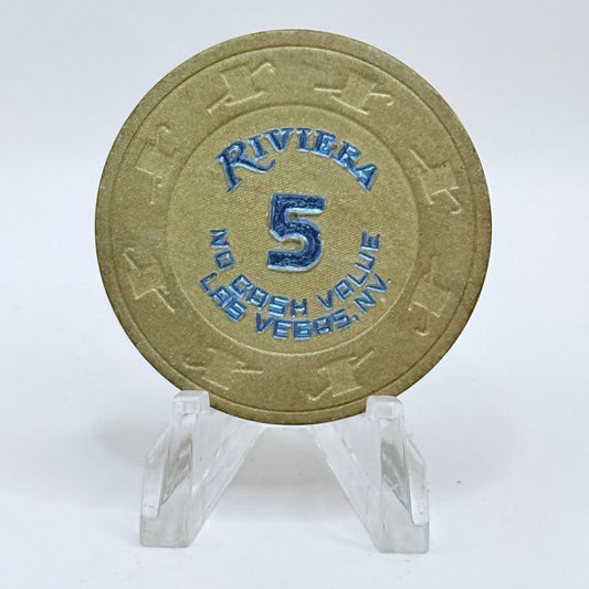 Riviera Las Vegas Nevada 1980s $5 NCV Casino Chip N6250