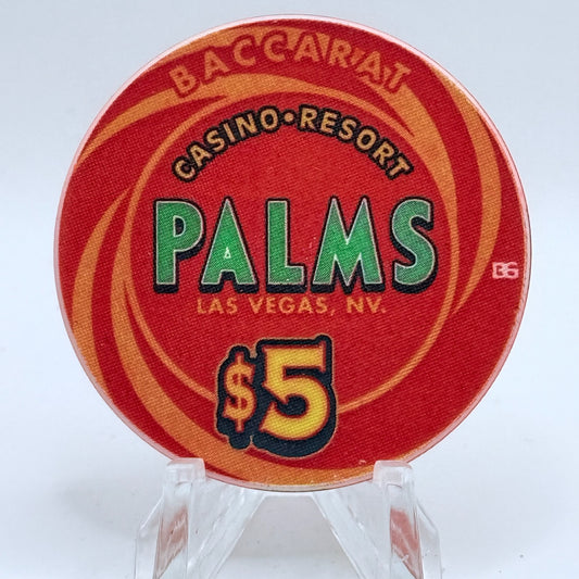 Palms Casino Resort Las Vegas Nevada 2001 'Baccarat' $5 Casino Chip V9441