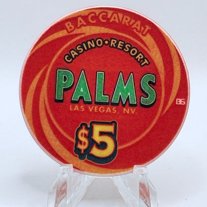 Palms Casino Resort Las Vegas Nevada 2001 'Baccarat' $5 Casino Chip V9441