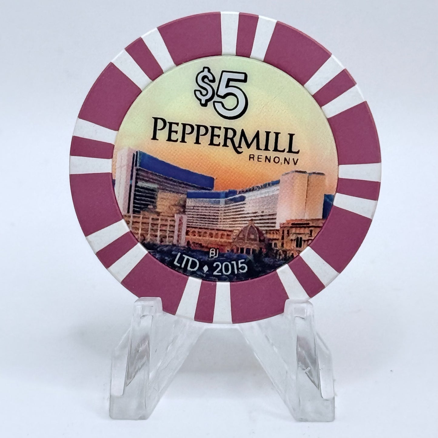 Peppermill Reno Nevada 2015 'Hot August Nights' LE $5 Casino Chip D2149