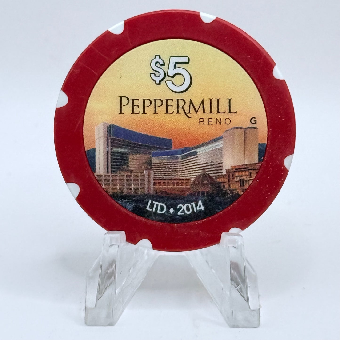 Peppermill Reno Nevada 2014 'Hot August Nights' LE $5 Casino Chip D1648