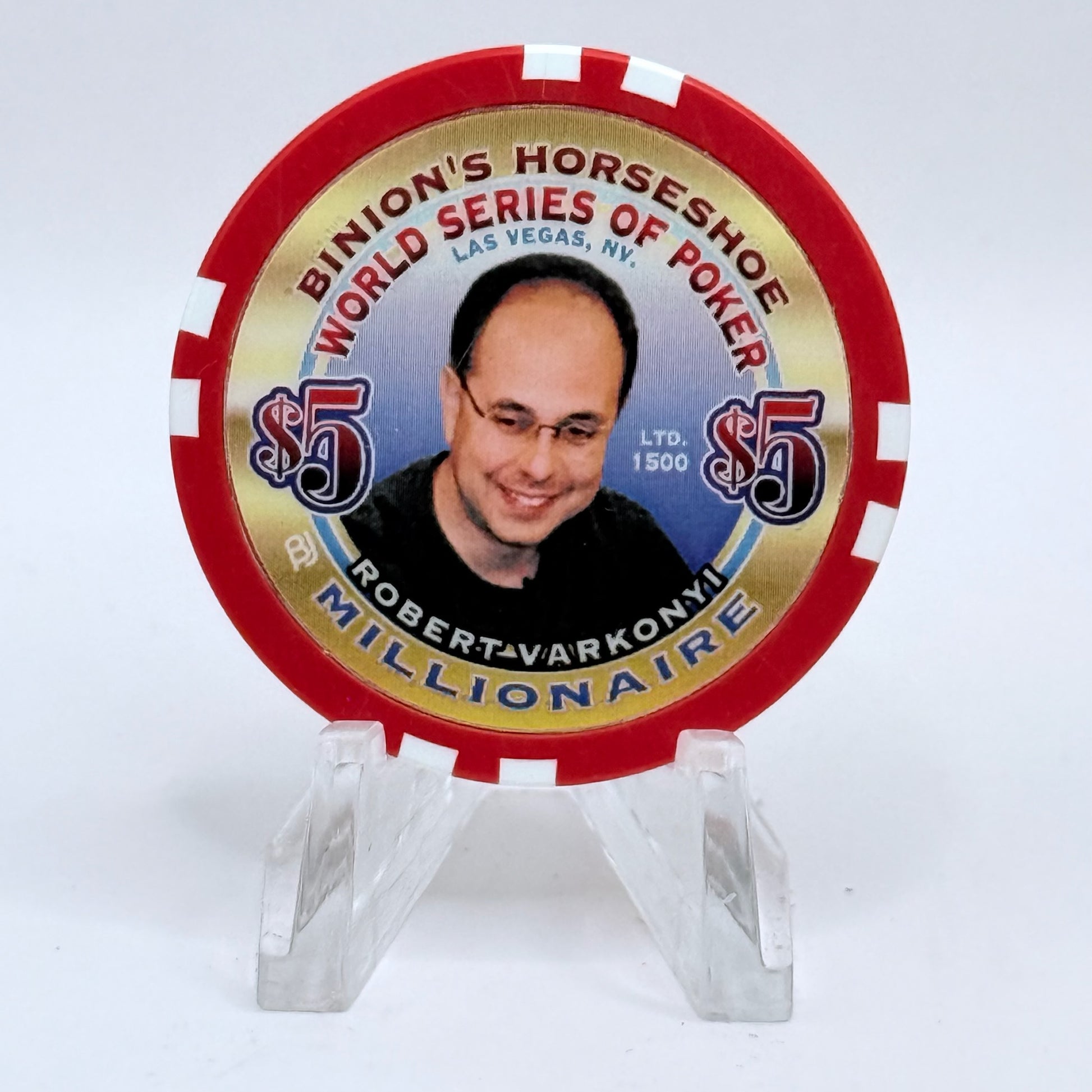 Horseshoe Club (Binion's) Las Vegas Nevada 2002 'Robert Varkonyi' Series 17 LE $5 Casino Chip E1245