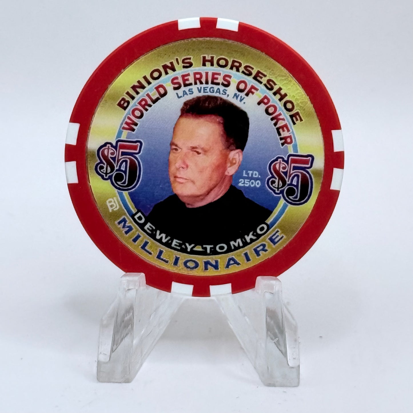 Horseshoe Club (Binion's) Las Vegas Nevada 'Dewey Tomko' Series 17 LE $5 Casino Chip V9095