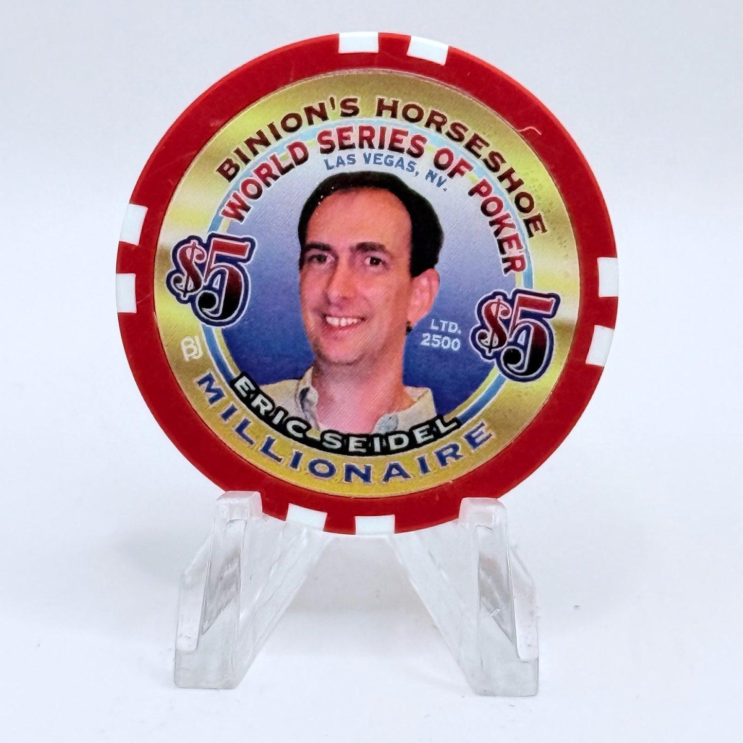 Horseshoe Club (Binion's) Las Vegas Nevada 2002 'Eric Siedel' Series 17 LE $5 Casino Chip V9094