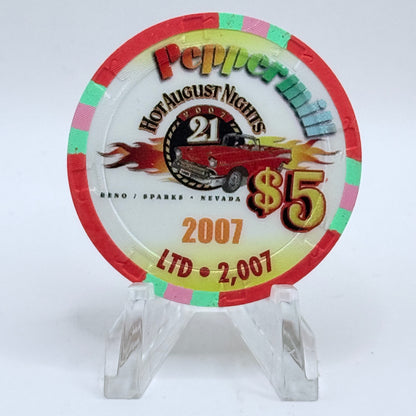 Peppermill Reno Nevada 2007 'Hot August Nights' LE $5 Casino Chip E6460
