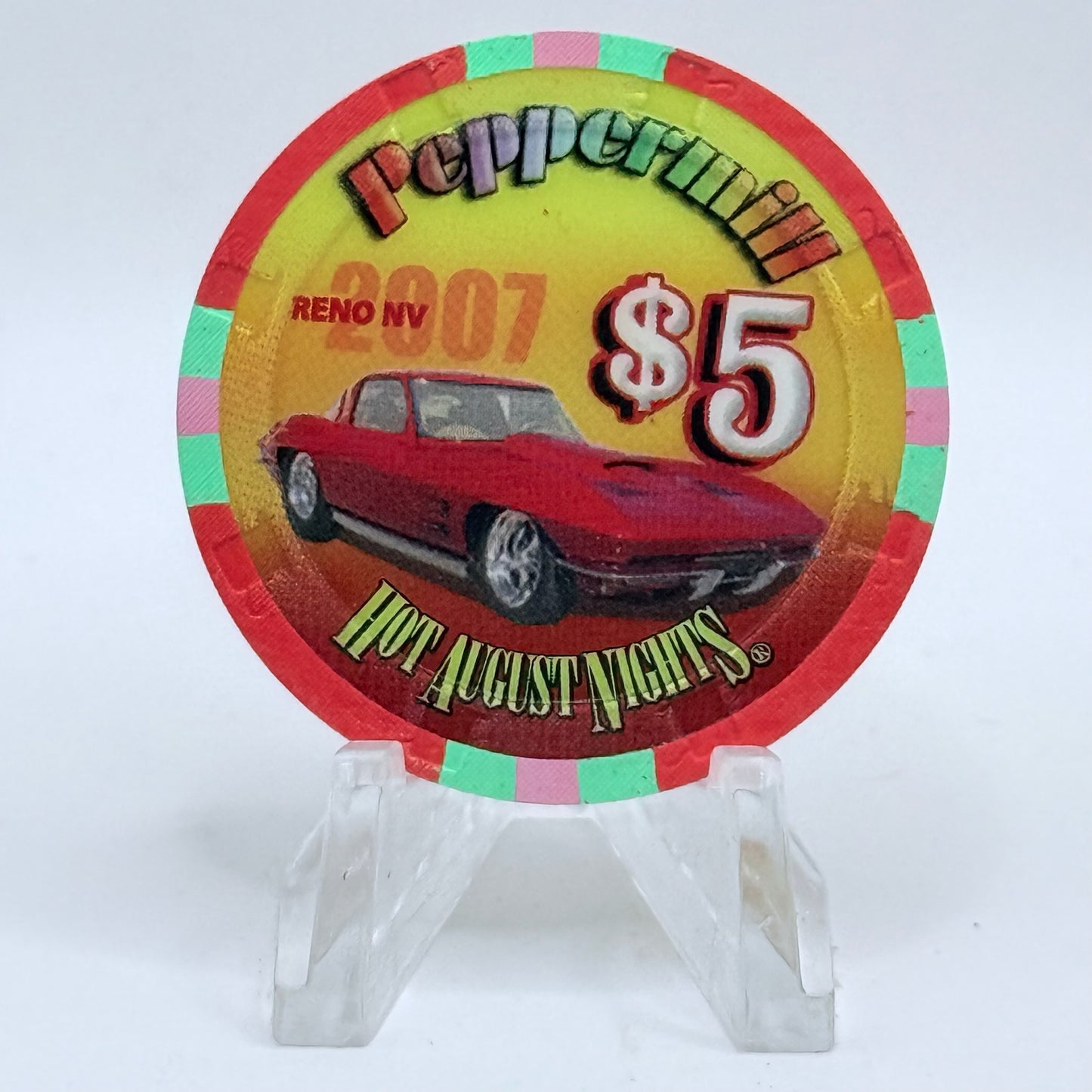 Peppermill Reno Nevada 2007 'Hot August Nights' LE $5 Casino Chip E6460