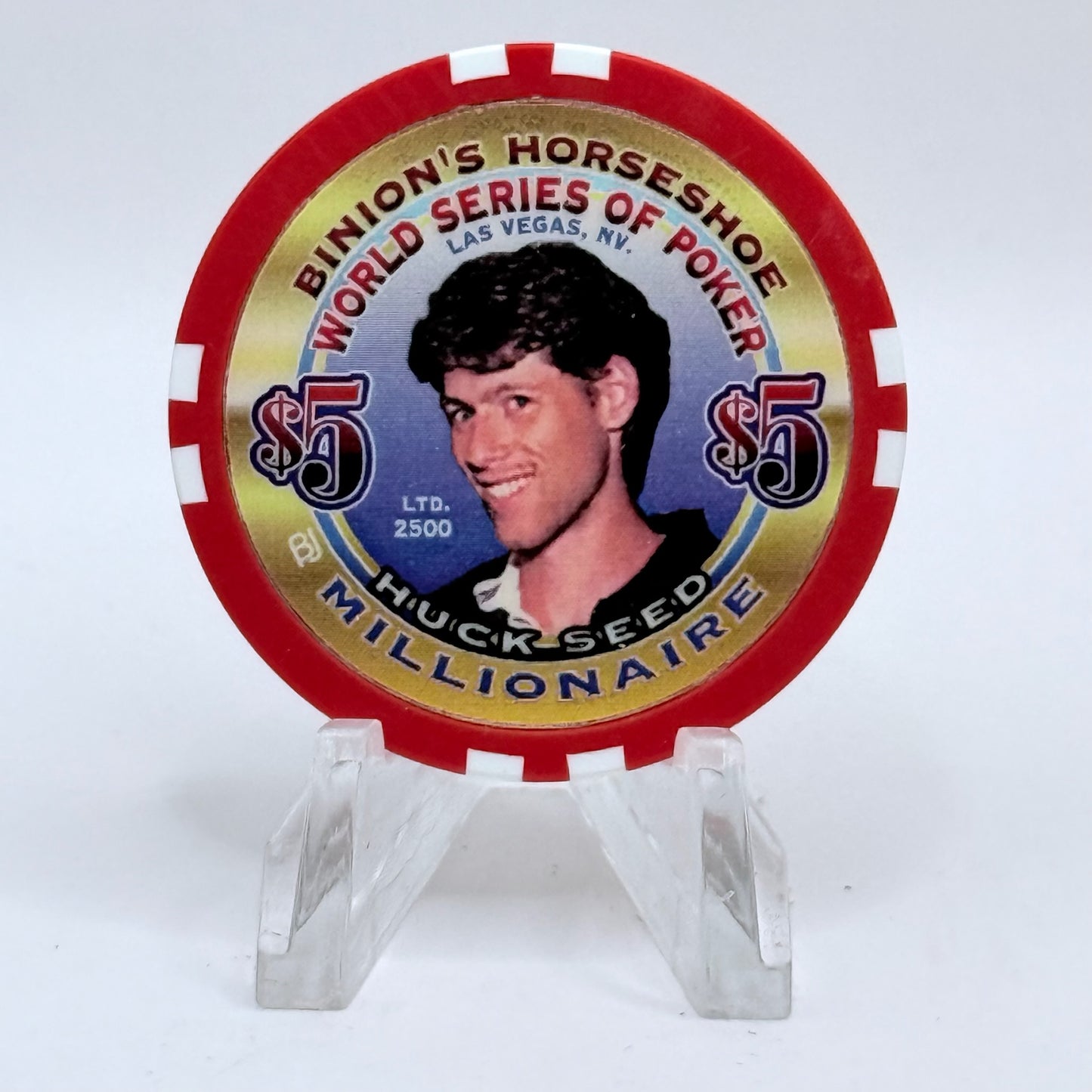 Horseshoe Club (Binion's) Las Vegas Nevada 'Huck Seed' Series 17 LE $5 Casino Chip V9093