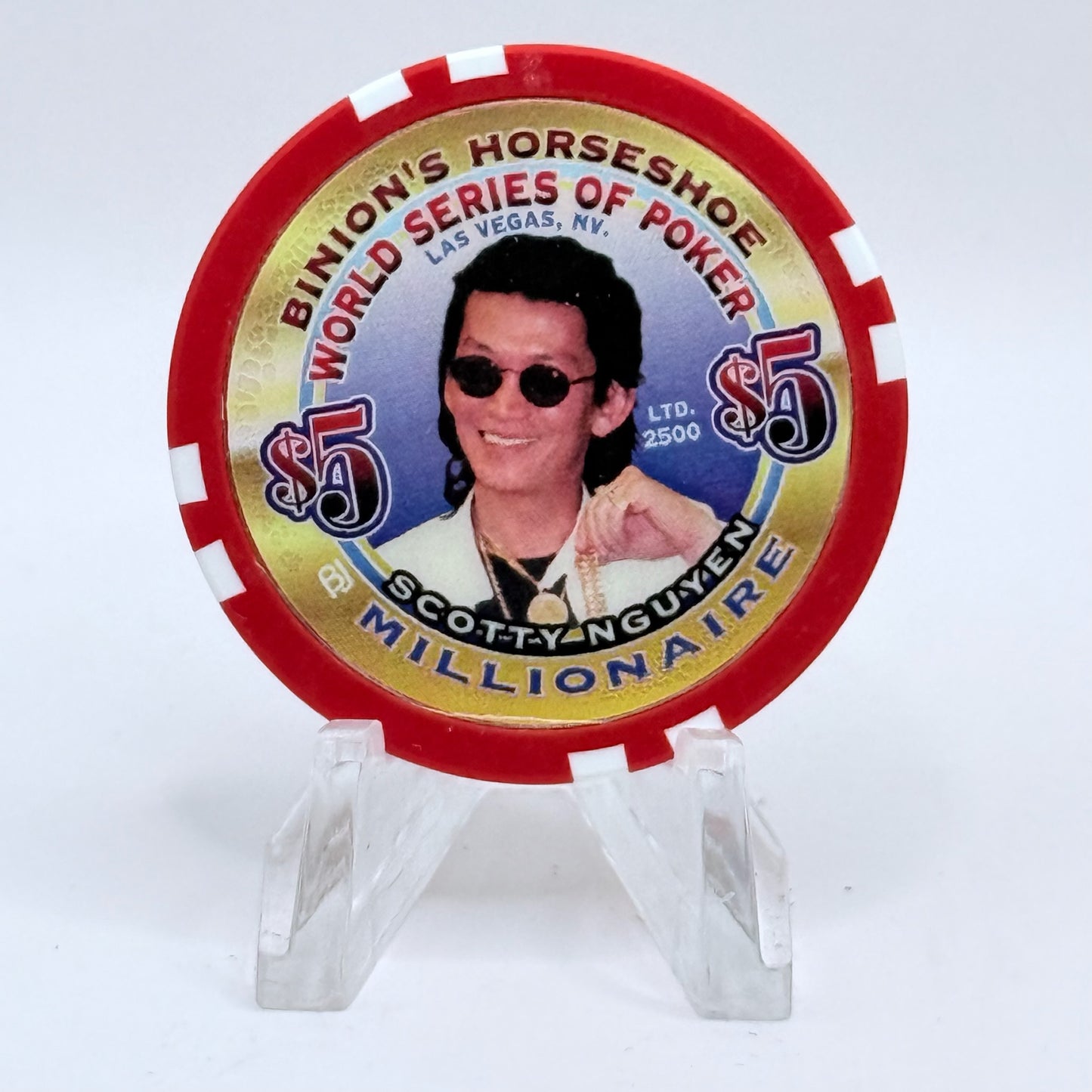 Horseshoe Club (Binion's) Las Vegas Nevada 'Scotty Nguyen' Series 17 LE $5 Casino Chip V9092