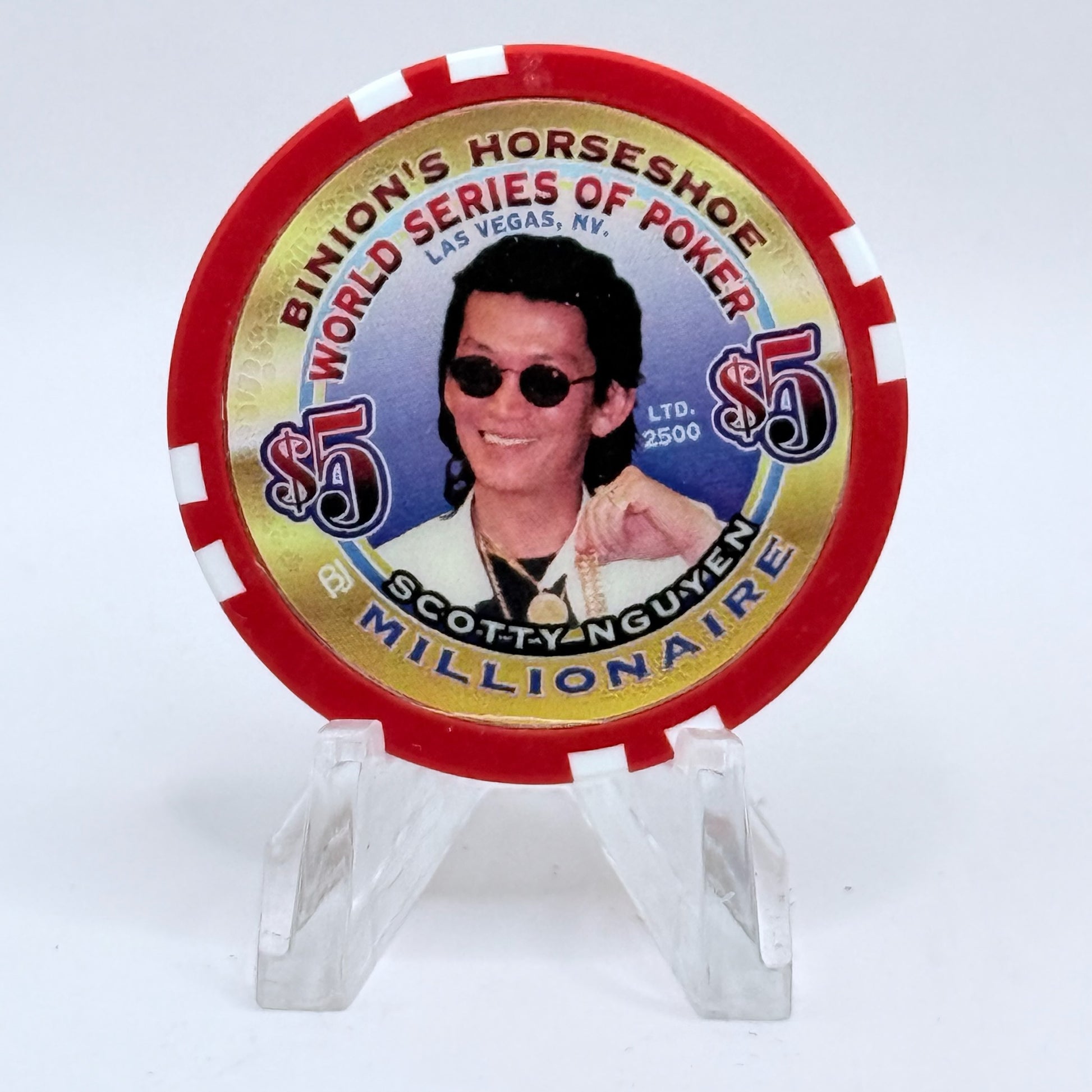 Horseshoe Club (Binion's) Las Vegas Nevada 'Scotty Nguyen' Series 17 LE $5 Casino Chip V9092