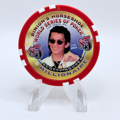 Horseshoe Club (Binion's) Las Vegas Nevada 'Scotty Nguyen' Series 17 LE $5 Casino Chip V9092