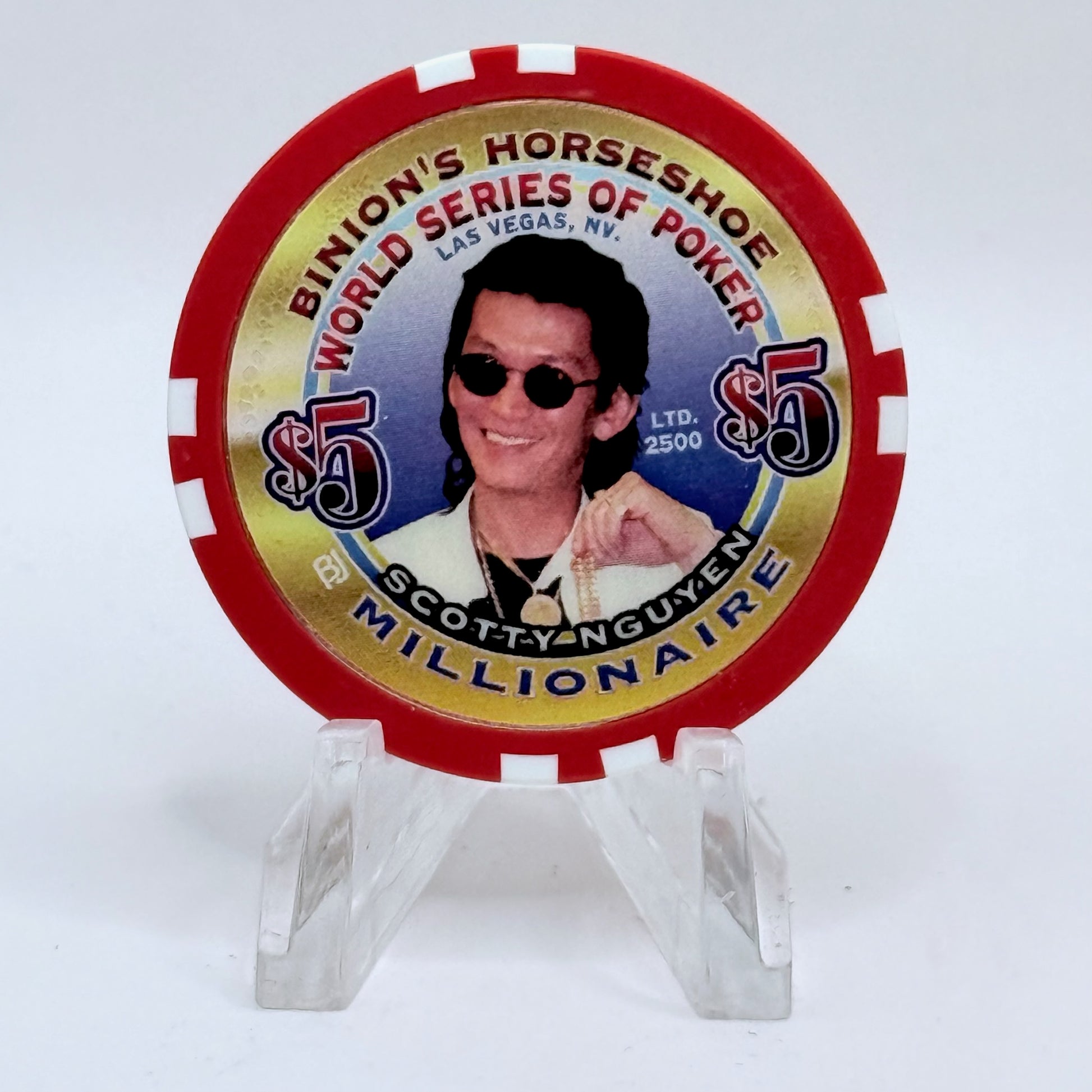 Horseshoe Club (Binion's) Las Vegas Nevada 'Scotty Nguyen' Series 17 LE $5 Casino Chip V9092