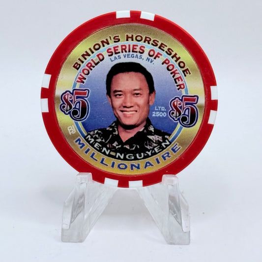 Horseshoe Club (Binion's) Las Vegas Nevada 2002 'Men Nguyen' Series 17 LE $5 Casino Chip V9091
